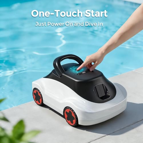 OUCAXIA C5 Cordless Robotic Pool Cleaner with 180-Min Runtime, 2.7L Large-Capacity Filter Basket, Self-Parking & Lightweight Design, for Above-Ground & In-Ground Pools up to 2,200 Sq.Ft (Snow)