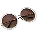VIVIENFANG Full Metal Double Circle Wire Frame Oversized Round Sunglasses Polarized 86613