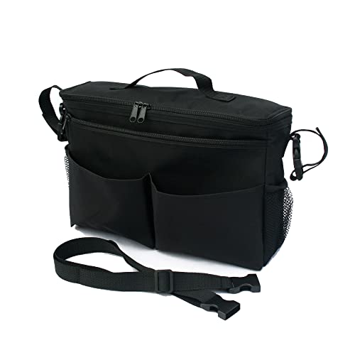 J.L. Childress Cool 'N Cargo, Universal Fit Stroller Cooler and Organizer, Insulated, Easily Attach to Stroller or Detach to use as Diaper Bag, Black