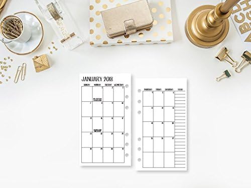 2018 Month on 2 Page Calendar Bundle by CityGirl Planners | Personal size- 3.74" x 6.73" | Monthly layout | (binder not included, refills only)