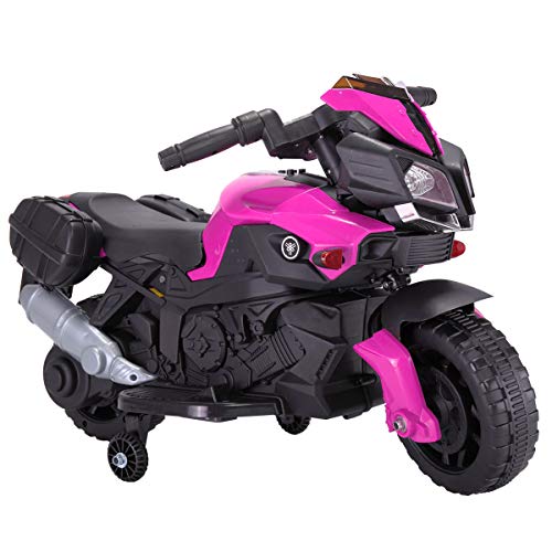 Tobbi Kids Motorcycle Ride On 6V Battery Powered 4 Wheel Bicycle Electric Toy Pink