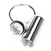 Danyoun Aluminum Alloy Pill Box Case Bottle Holder Container with Keychain, Outdoor Waterproof Capsule, Emergency Survival Tools, Great for Travel or Outdoor Activities(Silver)