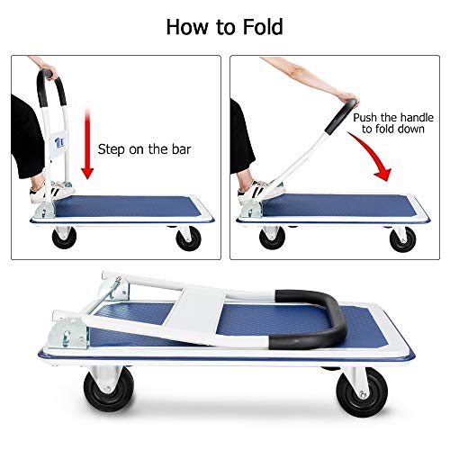 6 FCH+Platform+Fordable+Trolley+Warehouse