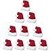 Funny Party Hats 10 Pack of Plush Santa Hats - Christmas Hats Bulk - Elf Hat - Traditional Red Xmas Hats