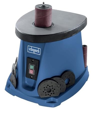 Scheppach oszillierender Spindelschleifer OMS100 (Spindelschleifmaschine mit 450 Watt, Grauguss-Arbeitstisch, Oszillationhub 