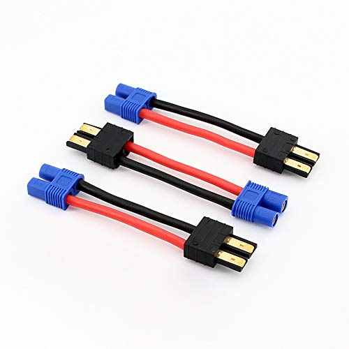 3pcs Male TRX Traxxas to Female EC3 Losi Connector Adapter with 14awg 5cm/2inch Wire(BDHI-08)