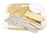 BlizeTec Cheese Knife Set 2 Pcs Multipurpose Butter, Fruit and Dessert Knives with 4 Slate Markers, 1 Soapstone Chalk and 1 Gift Bag