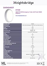 Knightsbridge 230V 9W IP44 LED Emergency Bulkhead Light 4000K 256mm view 2