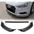 DriftX Performance, 3PCS Front Bumper Lip Kit fit for compatible with 2017-2020 Audi A3, Sport-Style Splitter Trim Protection Spoiler, Air-Dam-Chin-Diffuser (Unpainted Matt Black)