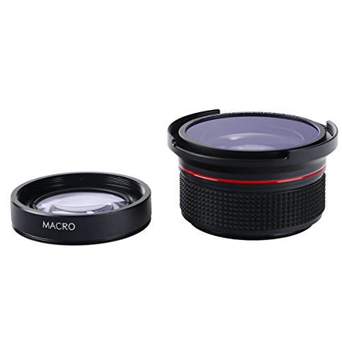 K & F Concept 58MM Fisheye 0.35X (Lentille Macro + Objectif Grand Angle) Super HD Grand Angle avec Macro Gros Plan pour…