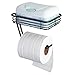 iDesign Classico Metal Wall Mount Toilet Paper Tissue Holder, Roll Reserve with Shelf for Kids', Guest, Master, Office Bathroom, 7.25