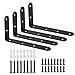 MINCORD 4Pcs Stainless Steel Heavy Duty L-Shaped Right Angle Corner Brace Joint Angle Bracket Shelf Bracket Wall Hanging with Screws Decorative Corner Brackets 125mmX75mm/5X3Inch,Black