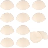 BENECREAT 6 Pairs Bra Pads Inserts, Round Bra Inserts Removable Breast Padding Bra Pads for Women Girls Sports Bra or Bikini Tops, Fits AB, Blanched Almond