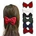 6 Pack Solid Color 5.2'' Bow Clips Women Hair Barrettes Hair Accessories
