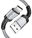 USB Type C Cable 3A Fast Charging, JSAUX(2-Pack 6.6ft+6.6ft) USB-A to USB-C Charge Braided Cord Compatible with Samsung Galaxy S10 S10E S9 S8 Plus Note 10 9 8,Moto Z,LG G8,Other USB C Charger(Silver)