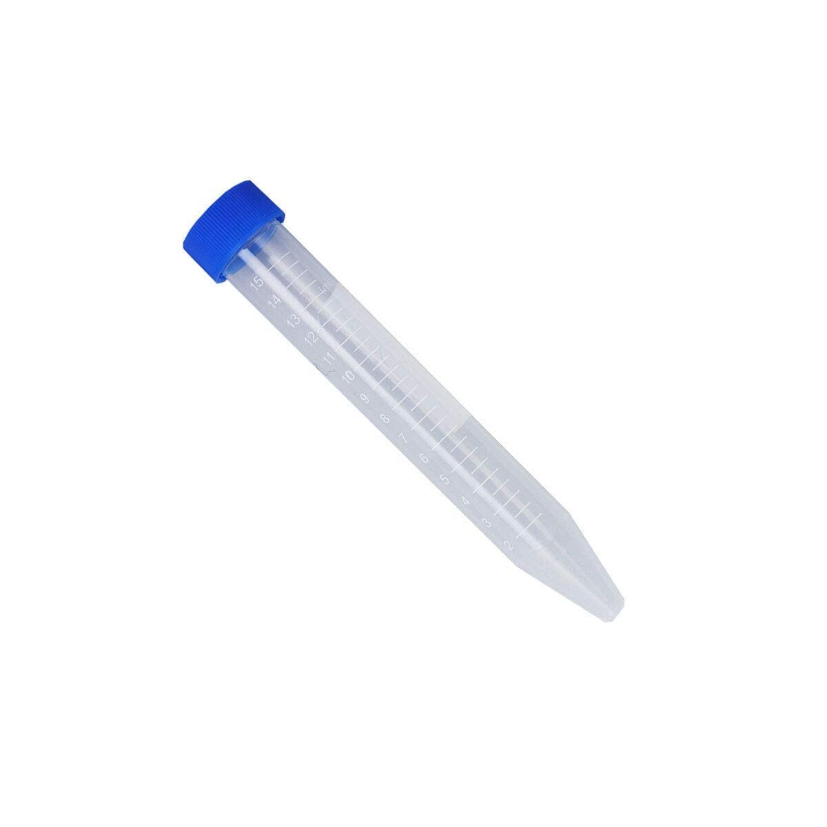 feedal Plastic Centrifuge Tube 15 ml Vial Storage Container Test Tubes Polypropylene Centrifuge Tube Test Tubes for Laboratory Lab, Graduated Marks, Screw Cap