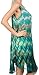 Sakkas 15803 - Nora Sleeveless Embroidered Short Tie Dye Caftan Dress/Cover up - Teal - OS