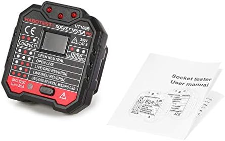 anyilon for Habotest Ht106B Socket Testers Voltage Test Socket Detector Au Plug Ground Zero Line Plug Polarity Phase Check