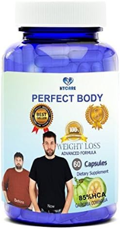 Perfect Body - Best Weight Loss Formula - 100% Pure Garcinia Cambogia 85% HCA Extract 3,000mg/day Max Dose &amp; Highest Potency Ever Available by HTCARE USA