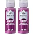 FolkArt Metallic Acrylic Craft Paint, Sparkling Fuschia 2 fl oz Premium Metallic Finish Paint, Perfect For Easy To Apply DIY Arts And Crafts, 36272 (Pack of 2)