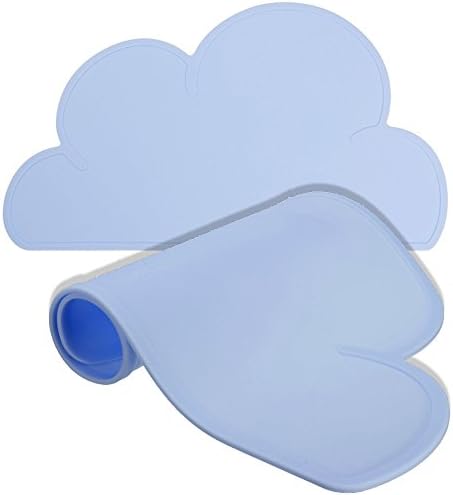 GrowRight Cute Cloud Silicone Table Mat (Blue) Made from FDA-approved, food-grade, anti-microbial Silicone