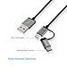 TROND 2 in 1 USB 2.0 Type C Charger Cable Braided (6.6ft Long, 56kΩ Pullup Resistor, Sync & Charging), for Android Smartphones, Apple New MacBook 12 inch, Google Chromebook Pixel, Nexus 5X 6P & More