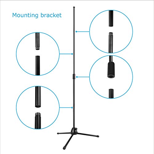 Aokeo Premium Microphone Isolation Shield, Foldable Adjustable Studio Recording Microphone Isolator Panel, Constructed with Industrial Quality Aluminum, High-Density Absorbing Foam With Aokeo Stand