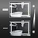 Tangkula LED Bathroom Mirror, Wall-Mounted Makeup Vanity Mirror with Led Light, Illuminated Lightning Bath Hanging Frosted Polished Edge Rectangle Mirror(27.5