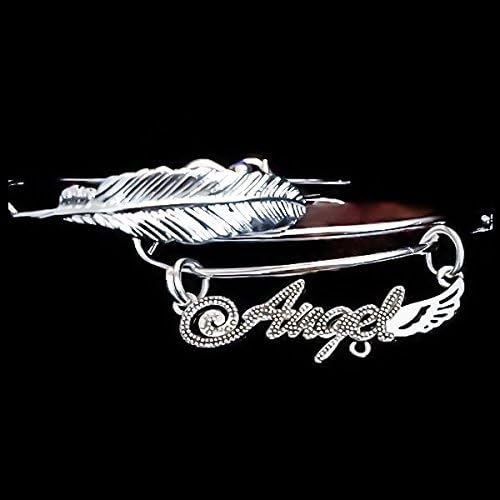 My Angel Sterling Silver Forever Feather Bangle