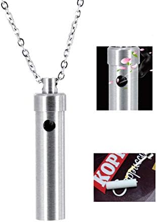 VOJO Aromatherapy Essential Oil Diffuser Locket Necklace Stainless Steel Perfume Diffuser Bottle Pendant, Stainless Steel Chain + 8 Felt Pads