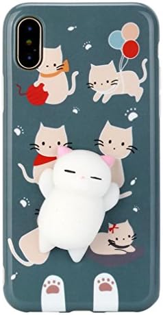 Case Cover For iPhone X, Squishy 3D Squeeze Cute Mochi Toy Silicone Back Soft (B)