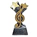 Decade Awards Music Note Trophy Lyrical Award - Engraved Plate on Request,silver, gold,5.75 inches tall