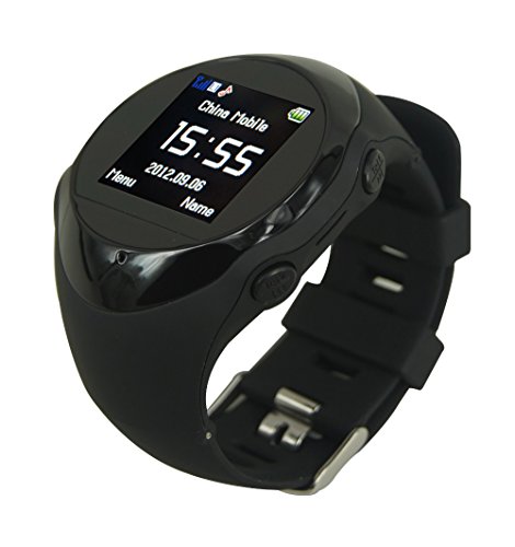 Allnice Brand new PG88 Smart Watch Bracelet Phone Watch Real-time GPS Tracking Watch Quad-band Handheld GPS Navigation Outdoor Smart GPS Tracker Wristwatch Wristband with GPS Positioning, SOS Emergency Call, MP3 Music Player, Remote Monitoring, PC Tracking, SMS Website Tracking Suitable for Children Elder and Disabled People (Black)