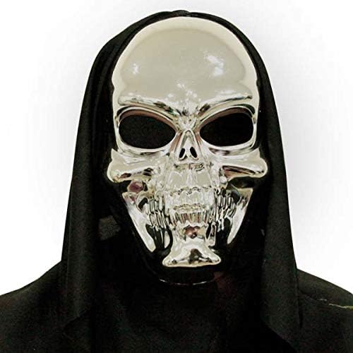 Amscan International ltd 840017-55 Silver Skull Plastic Mask, 1 Pc, Non Solid Colour, One Size