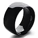 Fashion Month Men's 12mm Classic Black Titanium Stainless Steel Ring Wedding Engagement Domed High Polished Band Size 9