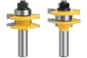 2 Bit Rail Stile Router Bit Set Bevel - 1/2" Shank Door Knife Woodworking Cutter Tenon Cutter for Woodworking Tools