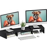 SUPERJARE Dual Monitor Stand Riser, Adjustable