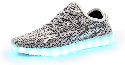FLASHKICKS Shuffle F2 - Premium LED Shoes Bright Light Up Sneakers, Unisex (11.5 US Men, Gray)