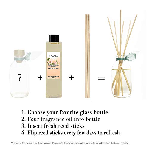 LOVSPA Nectarine Blossom & Honey Reed Diffuser Oil Refill with Replacement Reed Sticks | Nectarine & Peach Sorbet, Blackcurrant, Plum, Spring Blossoms & Manuka Honey, 4 ozÂ | Made in The USA