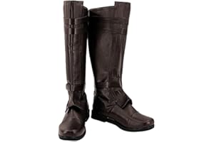 Roeutoo Anakin Skywalker Costume Boots Adult Men Force Knight Anakin Cosplay Black Boots Shoes Halloween Accessories
