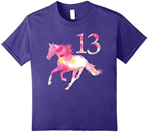 unisex-child Kids 13th Birthday Horse Gift T-Shirt for 13 Year Old Girls 12 Purple