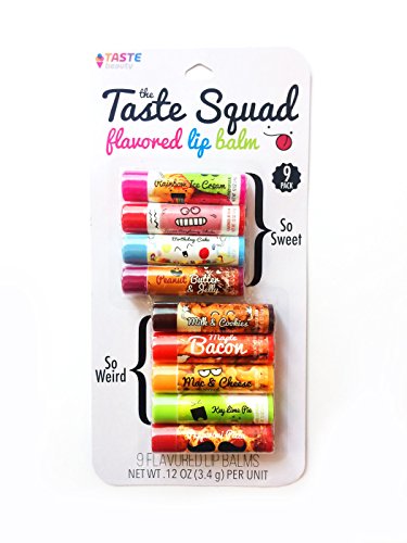 Taste squad flavored lip balm, 9 pack