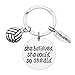 Volleyball Keychain Gift – She Believed She Could So She Did Quote with Heart and Ball Charms – Motivational Accessories for Volleyball Players, Teams, or Coaches