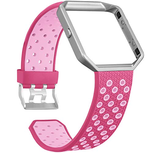 SKYLET Compatible Fitbit Blaze Bands, Silicone Breathable Replacement Bands Compatible Fitbit Blaze Smart Watch, Sport Wristband, Men, Women (No Tracker)