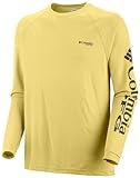 Columbia Men's Terminal Tackle Long Sleeve Polo, Small, Sunlit/PFG Logo