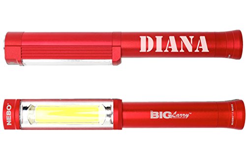 Nebo Big Larry Flashlight COB LED Red 6306 Custom Laser Engraved: Name Diana