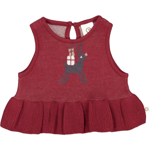Müsli by Green Cotton Knit Jacquard Vest Baby, Gilet Maglione Bambine, Cabernet,