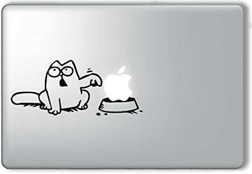 Cat Apple in Bowl Simon's Cat - Apple Macbook Laptop Vinyl Sticker Decal