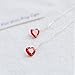 A&C Fashion Korean Version Red Rhinestones Heart Earrings for Women. Unique Handmade Earrings Jewelry for Girl. (Silver Color)