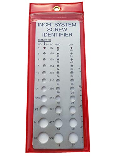 Screw Chek'r SAE/Inch Screw Checker (No. 4 to 1/2) 1/8 Inch Heavy Gauge Steel Screw Checker, Made In USA